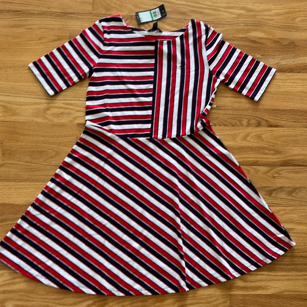 NWT Tommy Hilfiger red white and blue dress - size L 12/14